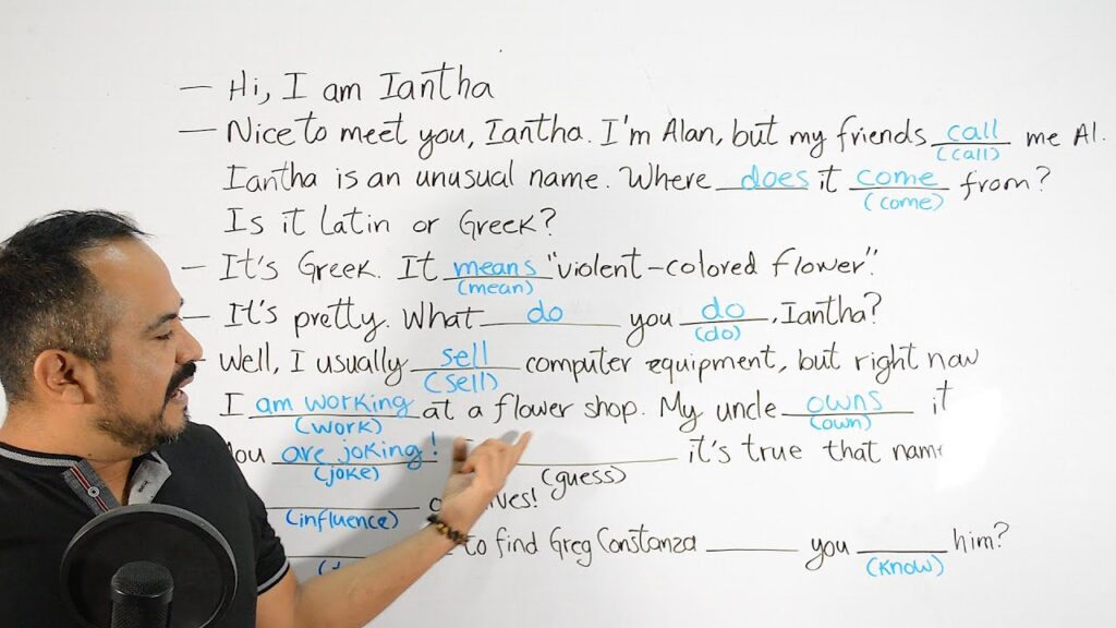 Ejercicios de presente progresivo en inglés